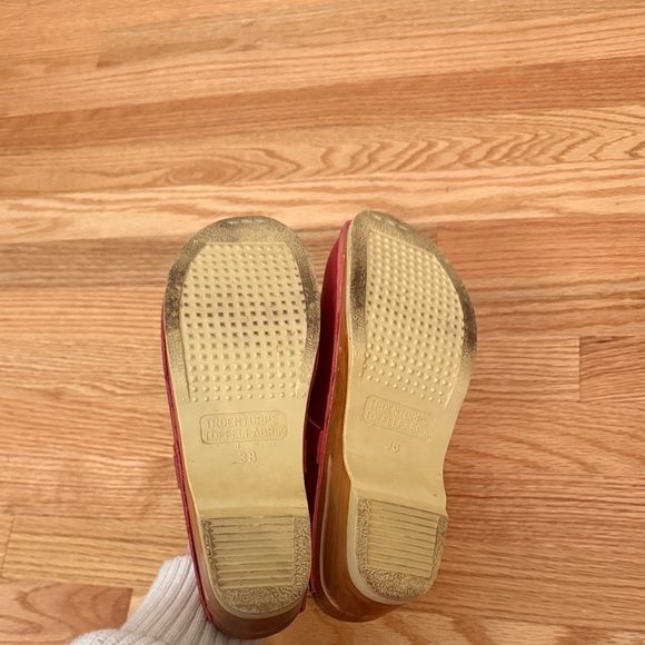 Red Leather Mules with Studded Detail - Picture 2 of 6